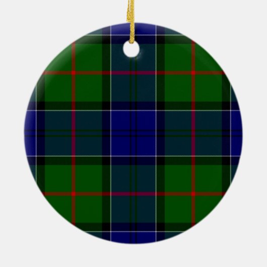 Colquhoun Tartan Blau kariert Keramik Ornament (Hinten)