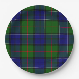 Colquhoun Tartan Blau kariert Pappteller