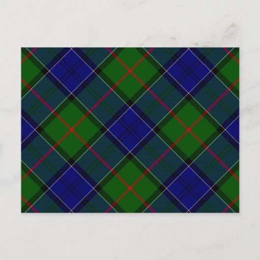 Colquhoun Tartan Blau kariert Postkarte (Vorderseite)