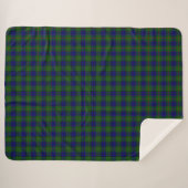 Colquhoun Tartan Blau kariert Sherpadecke (Vorderseite (Horizontal))