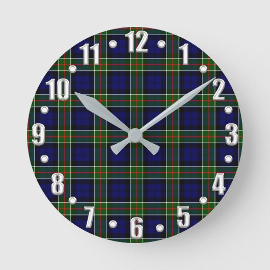 Colquhoun Tartan Runde Wanduhr (Vorderseite)