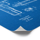 Colt 1911 Gun Patent - Blueprint Poster (Ecke)