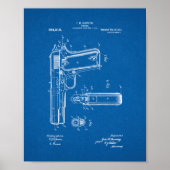 Colt 1911 Gun Patent - Blueprint Poster (Vorne)