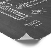 Colt 1911 Gun Patent - Chalkboard Poster (Ecke)