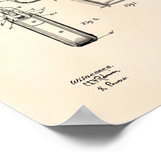 Colt .45 1911 Patent Art - Old Peper Poster (Ecke)