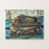 Colt 45 Pistolentüren auf Saloon in Deadwood Puzzle (Horizontal)