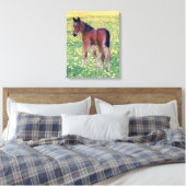 Colt in Dandelion Field Leinwanddruck (Insitu (Schlafzimmer))