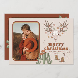 COLT Retro Cactus Cowboy Foto Weihnachtskarte Einladung
