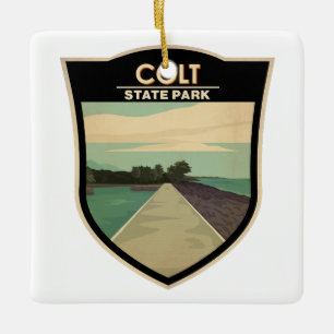Colt State Park Rhode Island Vintage auf Deutsch Keramikornament