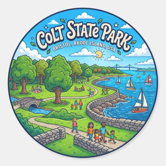 Colt State Park USA Runder Aufkleber (Vorderseite)