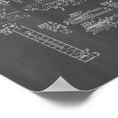 Colt Woodsman Feuerwaffenpatent - Chalkboard Poster (Ecke)