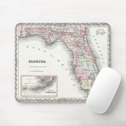 Colton Karte 1855 von Florida Mousepad (Mit Mouse)