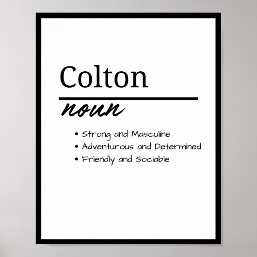Colton, Personalisierte Bezeichnung für Junge Poster (Vorne)