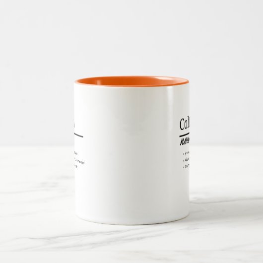 Colton, Personalisierte Bezeichnung für Junge Zweifarbige Tasse (Mittel)