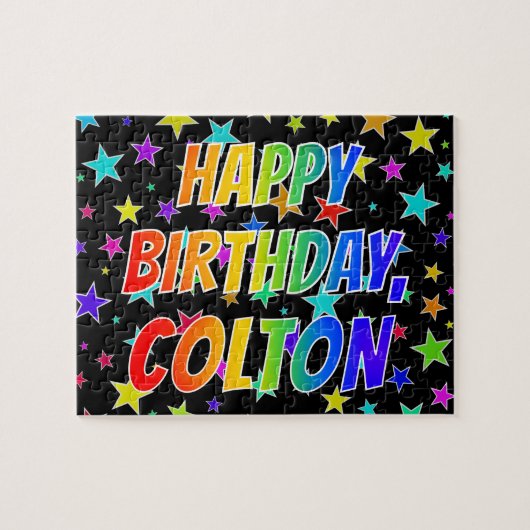 "COLTON" Vorname, Spaß "GLÜCKLICHER GEBURTSTAG" Puzzle (Horizontal)