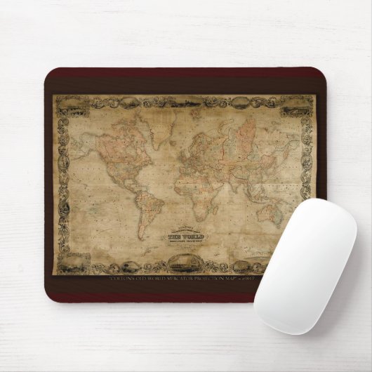 COLTONS Alte Weltkarte c1847 Mousepad (Mit Mouse)