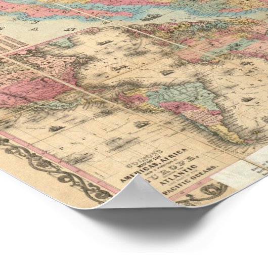 Coltons Bahn und militärische Karte Poster (Ecke)