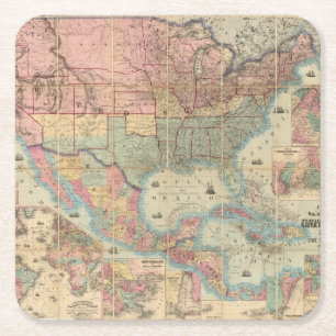 Coltons Eisenbahn und Militärkarte Rechteckiger Pappuntersetzer