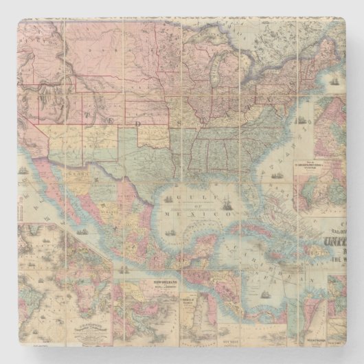Coltons Eisenbahn und Militärkarte Steinuntersetzer (Vorderseite)