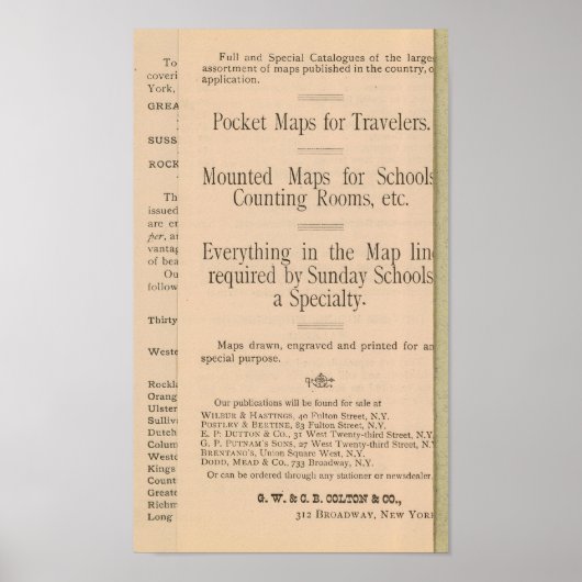 Coltons Karte zum Fahren und Rädern in den USA Poster (Vorne)