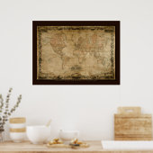 COLTONS Old World Map (c 1847) Art Poster (Küche)