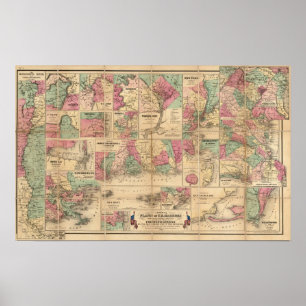 Colton's Plans of US Harbors Poster