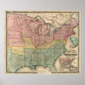 Colton's Railroad and Landkreis Map, Vereinigte St Poster (Vorne)