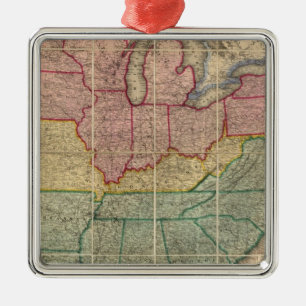 Coltons Railroadand Landkreis-Karte, Vereinigte Silbernes Ornament