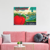 Columbia Apple Crate LabelYakima, WA Leinwanddruck (Insitu (Wohnzimmer))