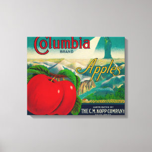 Columbia Apple Crate LabelYakima, WA Leinwanddruck