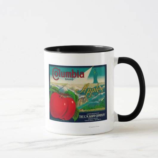Columbia Apple Crate LabelYakima, WA Tasse (Rechts)