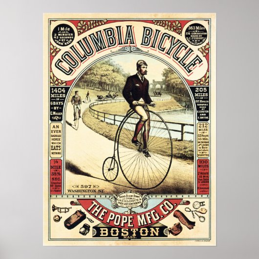 COLUMBIA BICYCLE American Vintag Cycle Poster (Vorne)