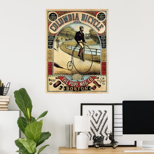 COLUMBIA BICYCLE c. 1890 Poster (Heimbüro)