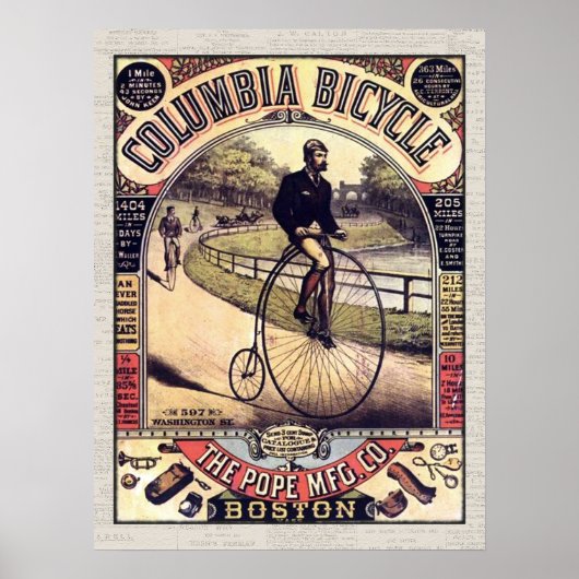Columbia Bicycle Vintag Cyclist Poster (Vorne)