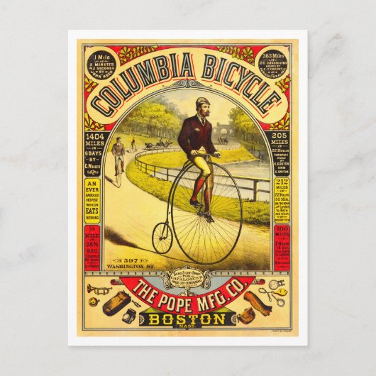 Columbia Bicycle Vintage Werbung Postkarte (Vorderseite)