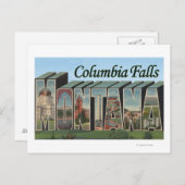 Columbia Falls, Montana - Große Buchstabenszenen Postkarte (Vorne/Hinten)