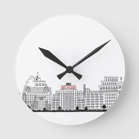Columbia Heights Wall Clock Runde Wanduhr (Vorderseite)