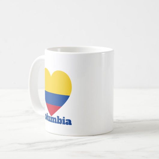 Columbia-Herzenflagge Kaffeetasse (Vorderseite Links)