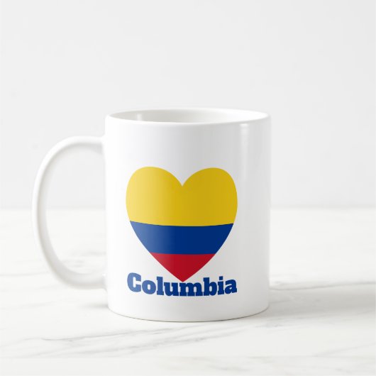 Columbia-Herzenflagge Kaffeetasse (Links)