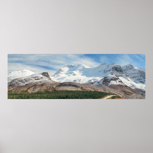 Columbia Icefield panorama with snow covered mount Poster (Vorne)