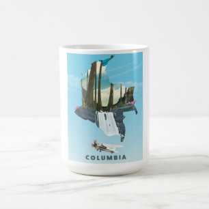 Columbia illustrierte Reisekartenplakat. Verwandlungstasse