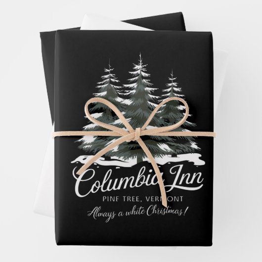 Columbia Inn Pine Tree Vermont A White Christmas Geschenkpapier Set (Beispiel)