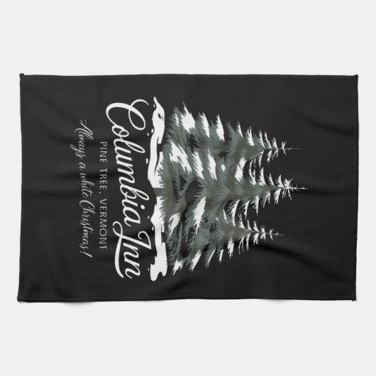 Columbia Inn Pine Tree Vermont A White Christmas Geschirrtuch (Horizontal)