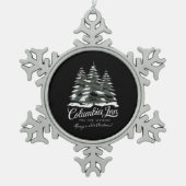 Columbia Inn Pine Tree Vermont A White Christmas Schneeflocken Zinn-Ornament (Vorderseite)