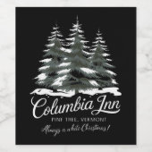 Columbia Inn Pine Tree Vermont A White Christmas Weinetikett (Einzelnes Label)