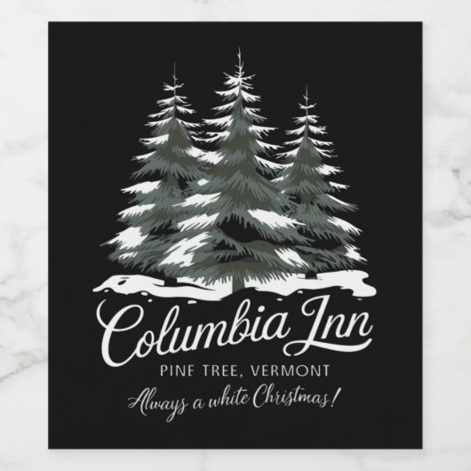 Columbia Inn Pine Tree Vermont A White Christmas Weinetikett (Einzelnes Label)