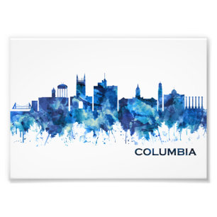 Columbia Missouri Skyline Blue Fotodruck