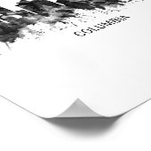 Columbia Missouri Skyline BW Poster (Ecke)