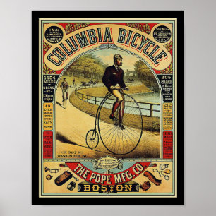 Columbia-Penny-Farthing-Fahrrad aus den 1880er Jah Poster