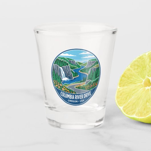 Columbia River Drive USA Schnapsglas (Vorderseite)